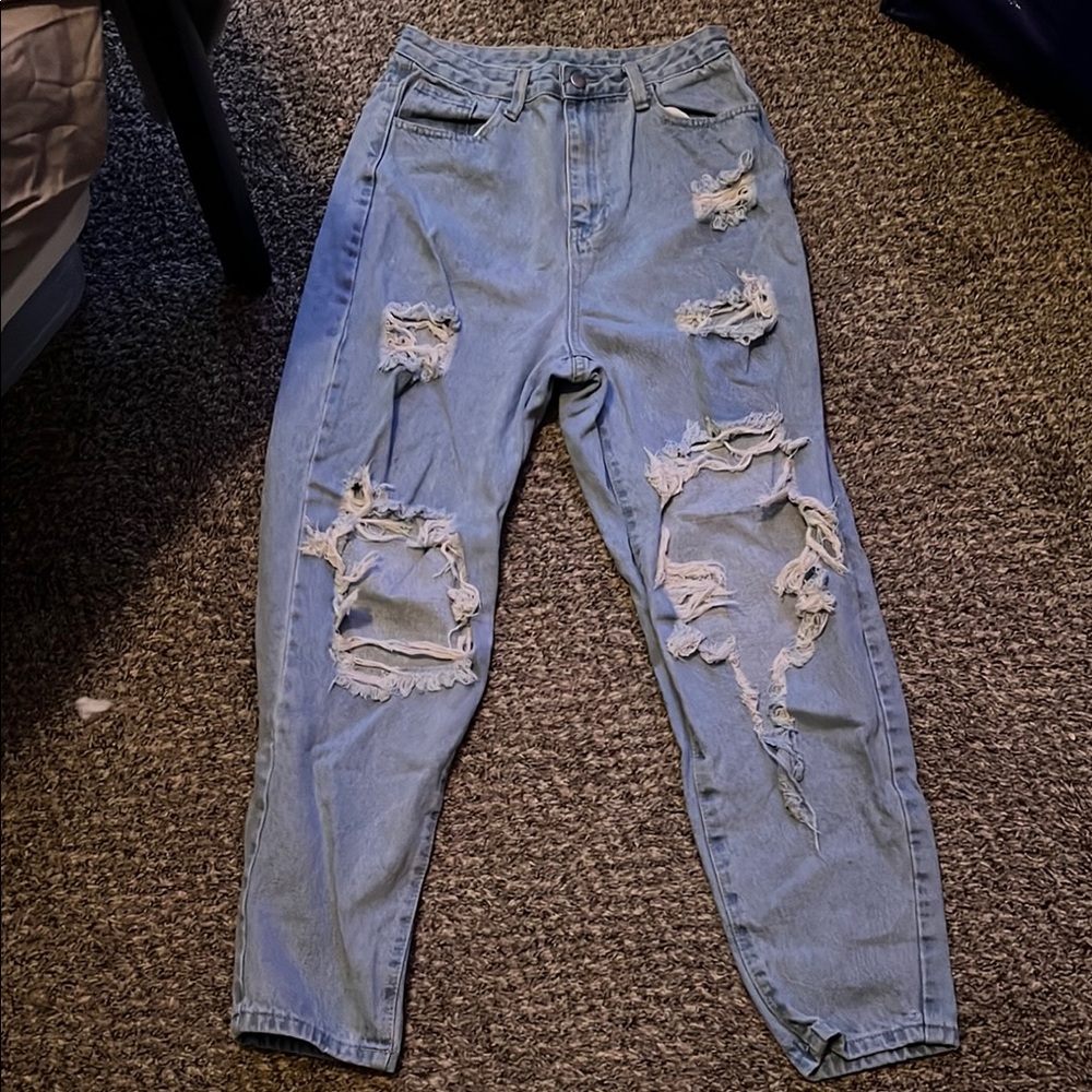 Distressed Light Blue Women's Jeans